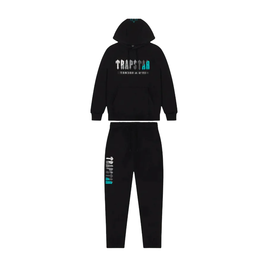 Trapstar Chenille Decoded 2.0 Hooded Tracksuit - Black/Teal