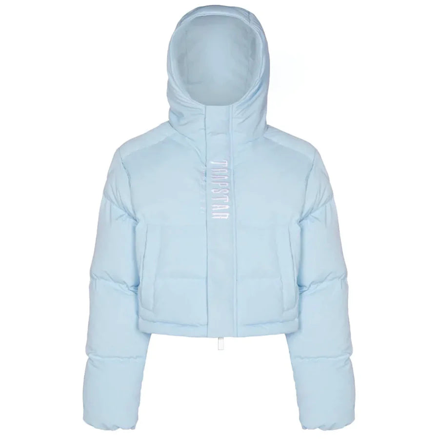 Trapstar Women's Decoded Hooded Puffer 2.0 Jacket - Ice Blue