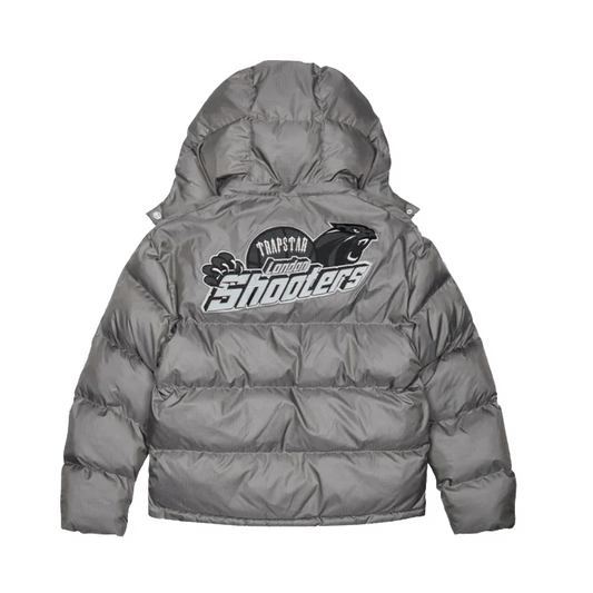 Trapstar Shooters Hooded Puffer Jacket - Grey / Reflective