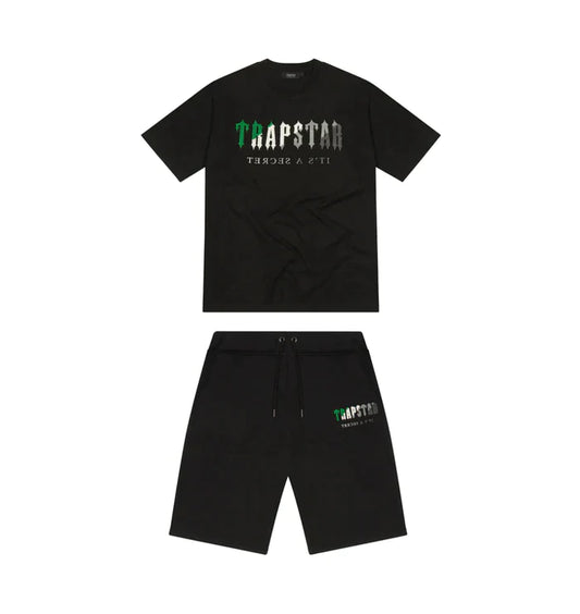 Trapstar Chenille Decoded Shorts Set - Green/Black