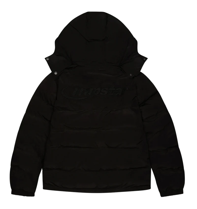Trapstar Triple Black Hyperdrive Detachable Hood Puffer Jacket
