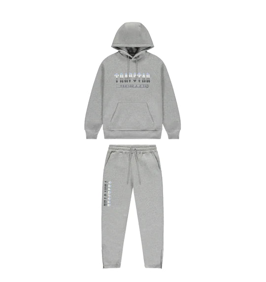 Trapstar Chenille Decoded 2.0 Hoodie Tracksuit - Grey/Ice Blue