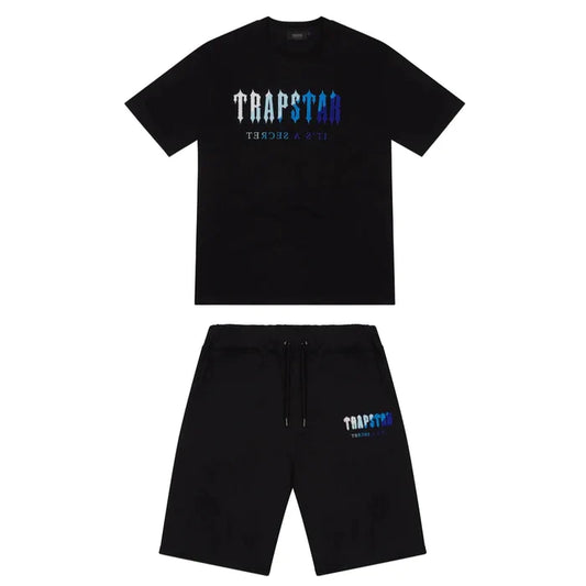Trapstar Chenille Decoded Shorts Set - Black Ice Flavours 2.0 Edition
