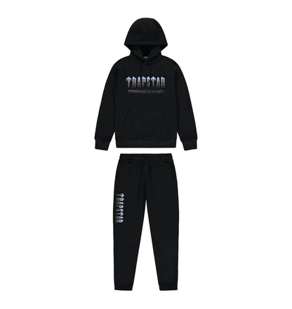 Trapstar Chenille Decoded 2.0 Hoodie Tracksuit - Black/Ice Blue