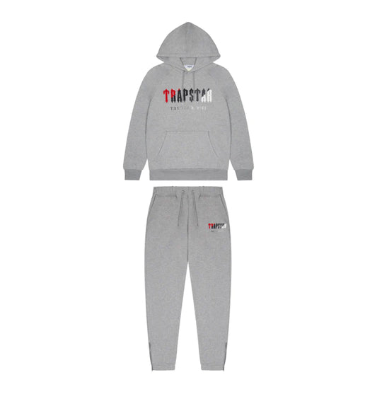 Trapstar Chenille Decoded Tracksuit - Grey/Red